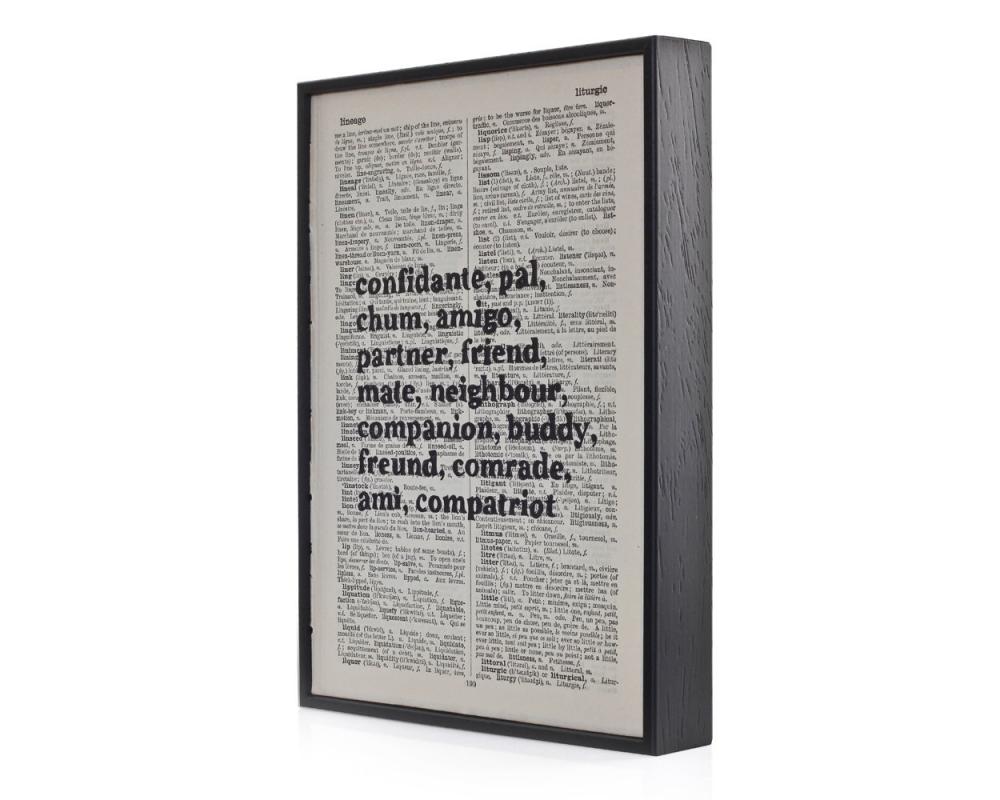 Friendship Typographic Art Print on Framed Antique Dictionary Page