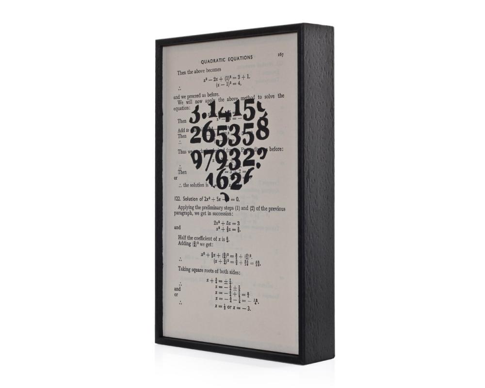 Romantic Typographic Art 'Pi Heart' on vintage book page