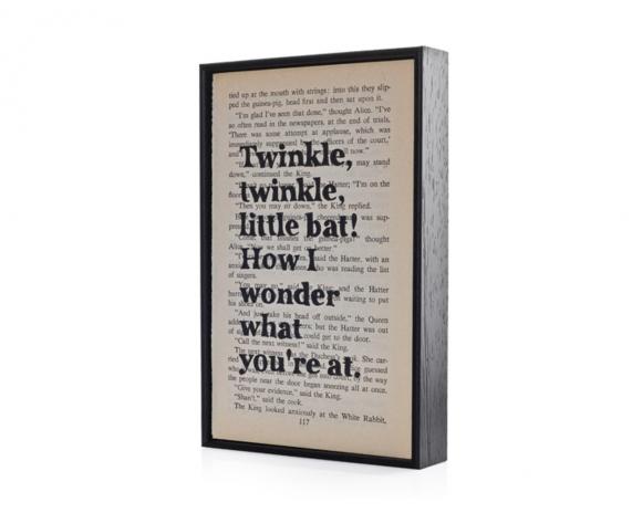 Alice in Wonderland Original Framed Artwork on vintage book page - Twinkle Twinkle