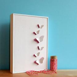 Framed Butterfly Art - hand cut from eco friendly recycled card.